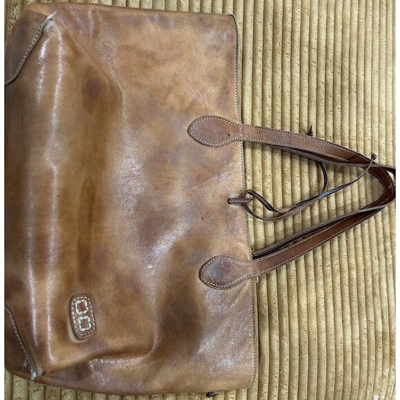 Bed Stu Charlotte Reversible Distressed leather Tote Bag Purse Tan And Brown - Picture 7 of 10